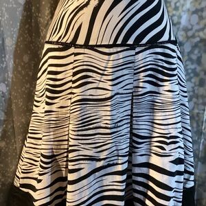Worthington Black and White Zebra Midi Skirt